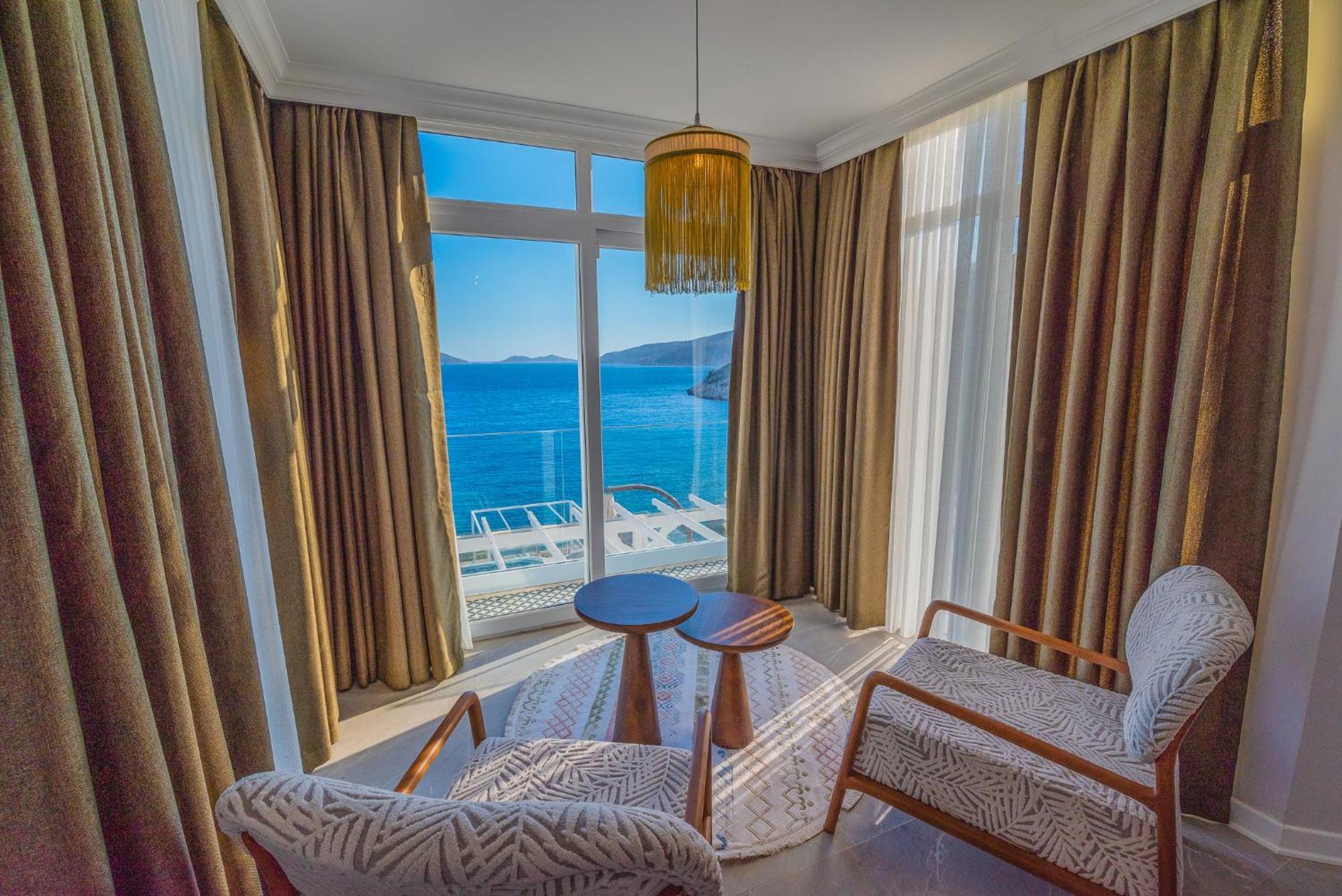 Beachfront White Villa With Private Swimming Pool Kalkan Exterior photo