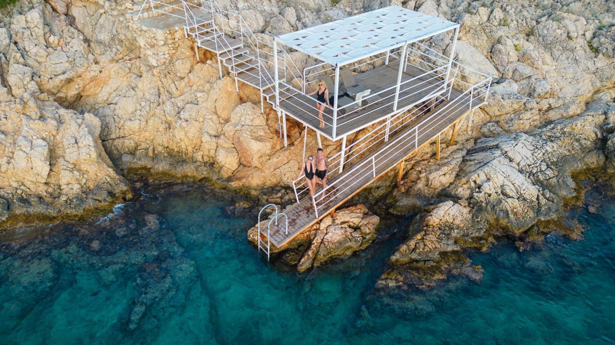 Beachfront White Villa With Private Swimming Pool Kalkan Exterior photo