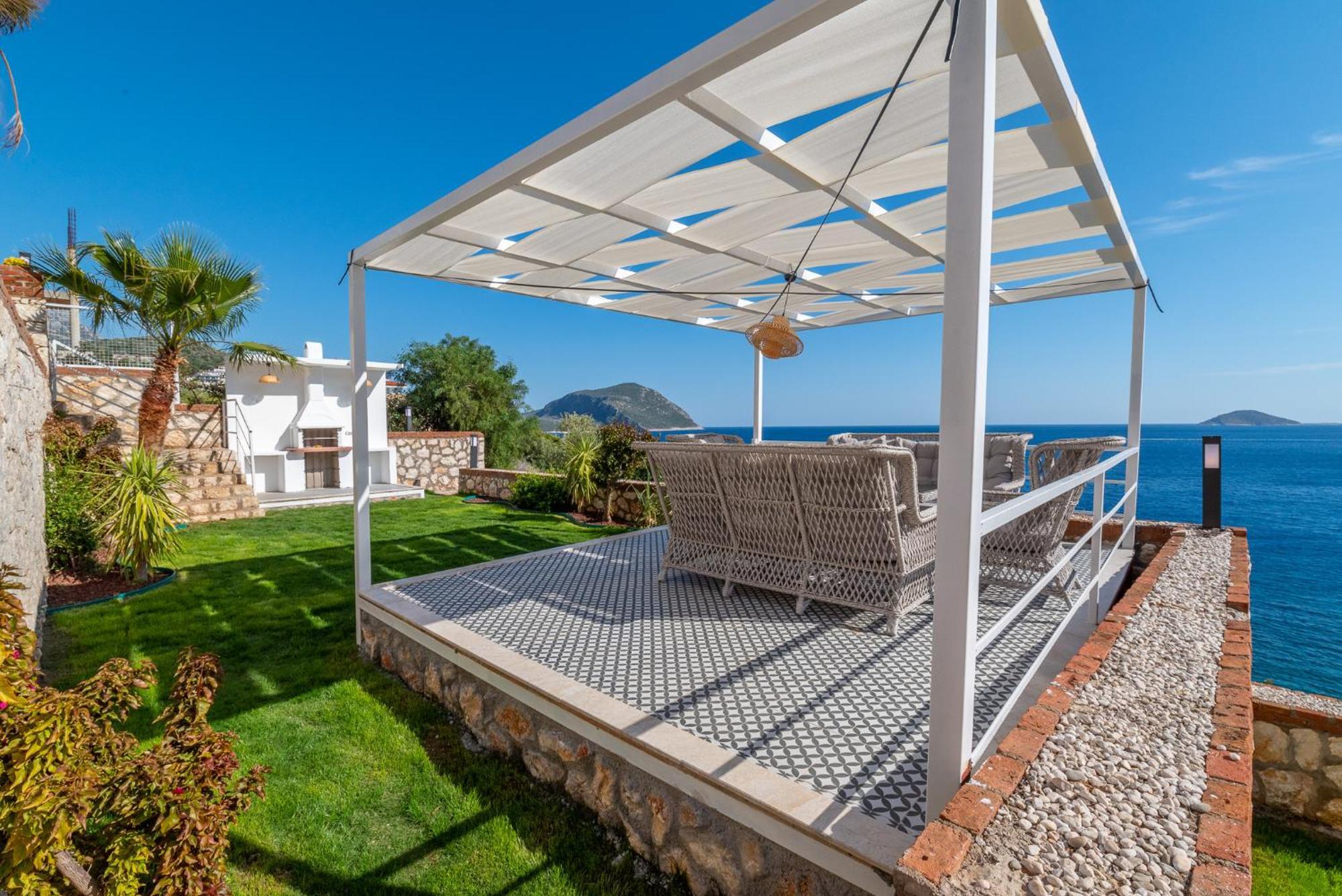Beachfront White Villa With Private Swimming Pool Kalkan Exterior photo