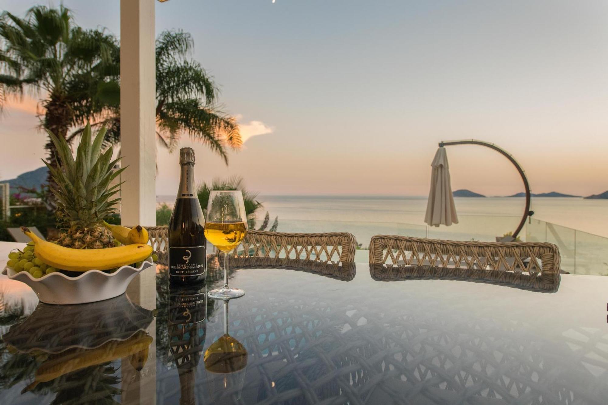 Beachfront White Villa With Private Swimming Pool Kalkan Exterior photo